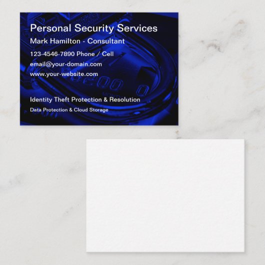 ID盗難およびデータセキュリティサービス  名刺 (正面/裏面)
