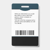 ID識別カードバーコードフォトバッジ バッジ (Back)