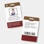 ID識別カードバーコードフォト従業員 バッジ (正面&裏面)