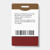 ID識別カードバーコードフォト従業員 バッジ (裏面)