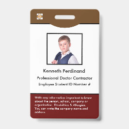 ID識別カードバーコードフォト従業員 バッジ