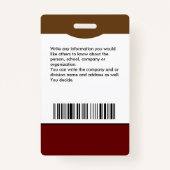 ID識別カードバーコードフォト従業員 バッジ (裏面)