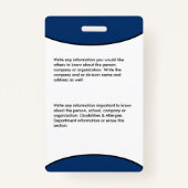 ID識別カードバーコードフォト従業員 バッジ (裏面)