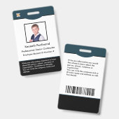 ID識別カードバーコード写真バッジ バッジ (正面＆裏面)
