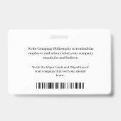 ID識別カードバーコード写真 バッジ (裏面)