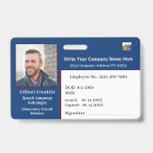 ID識別カードバーコード写真 バッジ (正面)