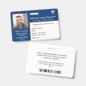 ID識別カードバーコード写真 バッジ (正面＆裏面)