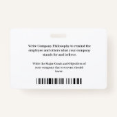 ID識別カードバーコード写真 バッジ (裏面)