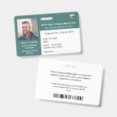 ID識別カードバーコード写真 バッジ (正面&裏面)