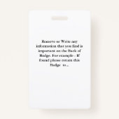 ID識別カードフォト従業員カスタム バッジ (裏面)