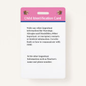 Id識別カードボーイガールチャイルドフォトカスタム バッジ (裏面)