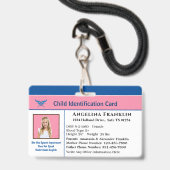 Id識別カードボーイガールチャイルドフォトカスタム バッジ (正面（ネックストラップ付）)