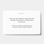 Id識別カードボーイガールチャイルドフォトカスタム バッジ (裏面)