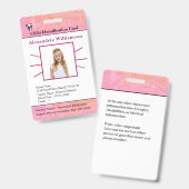 Id識別カードボーイガールチャイルドフォトカスタム バッジ (Front & Back)