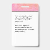 Id識別カードボーイガールチャイルドフォトカスタム バッジ (Back)