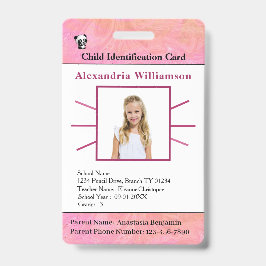 Id識別カードボーイガールチャイルドフォトカスタム バッジ