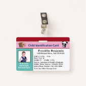 Id識別カードボーイガールチャイルドフォトカスタム バッジ (正面クリップ)