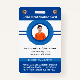 Id識別カードボーイガールチャイルドフォトカスタム バッジ