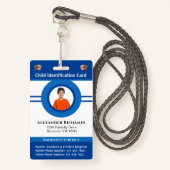 Id識別カードボーイガールチャイルドフォトカスタム バッジ (正面ランヤード)