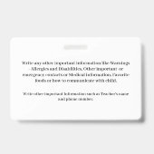 Id識別カード子供の写真カスタム バッジ (Back)