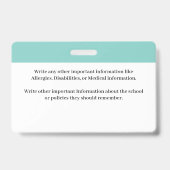 ID識別カード学校学生バーコード バッジ (裏面)