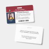 ID識別カード学生の子供の学校 バッジ (表裏)