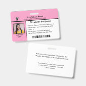 ID識別カード学生の子供の学校 バッジ (正面＆裏面)