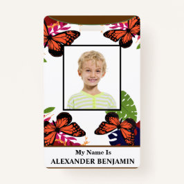 ID識別カード小学生写真カスタム情報 バッジ