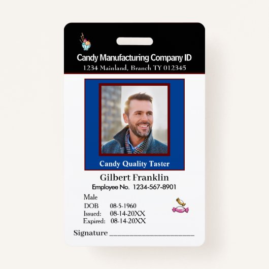 ID識別カード従業員の写真のカスタム バッジ (正面)