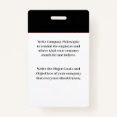 ID識別カード従業員の写真のカスタム バッジ (裏面)