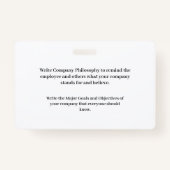 ID識別カード従業員の写真のカスタム バッジ (裏面)