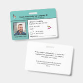 ID識別カード従業員の写真のカスタム バッジ (正面&裏面)