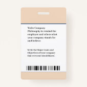 ID識別バーコード従業員カスタム医療 バッジ (裏面)