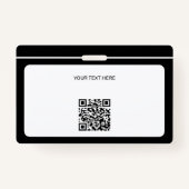 ID黒モダンのミニマルなビジネス従業員の写真 バッジ (裏面)