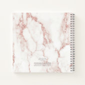 ID802 ブラシ仕上げメタルバンド マーブル グリッター ローズゴールド ノートブック (裏面)