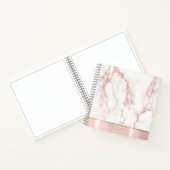 ID802 ブラシ仕上げメタルバンド マーブル グリッター ローズゴールド ノートブック (内部)