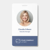 ID Badge 3x5 写真 | カスタム社員QRコードバッジ バッジ (正面)