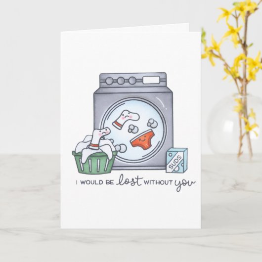 I'd Be Lost Without You Folded Greeting Card カード (黄色い花)