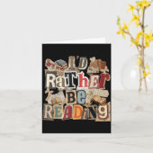 I'd be reading funny bookworm cute book lover  カード (黄色い花)