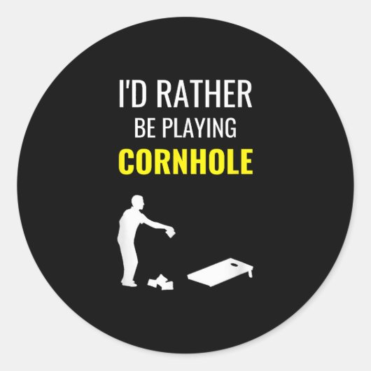 Id Be's Cornhole 遊 Cornholeギフト ラウンドシール (正面)