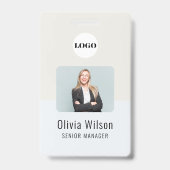 ID Card Badge | Business Logo Employee Photo バッジ (表面)