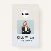 ID Card Badge | Business Logo Employee Photo バッジ (正面)