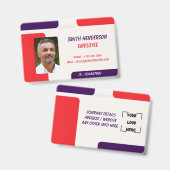 ID Card Badge | Minimal Business Employee Photo バッジ (正面＆裏面)