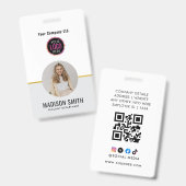 ID Card Badge | Minimal Business Employee Photo バッジ (表裏)