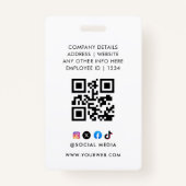 ID Card Badge | Minimal Business Employee Photo バッジ (裏面)