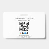 ID Card Badge Modern Business Staff Photo バッジ (裏面)