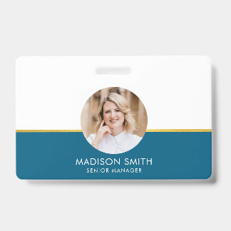 ID Card Badge Modern Business Staff Photo バッジ