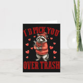 I'd Ck You Over Trash Funny Raccoon Retro Valentin カード (正面)