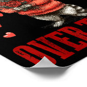 I'd Ck You Over Trash Funny Raccoon Retro Valentin ポスター (角)