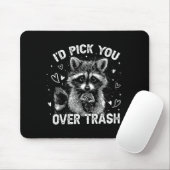 I'd Ck You Over Trash Funny Raccoon Retro Valentin マウスパッド (マウス)